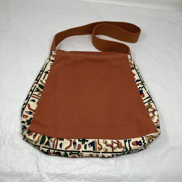 VTG Carpetbags of America Purse Egyptian Print Hobo Bag Purse 1970s Boho Hippie - Picture 4 of 14